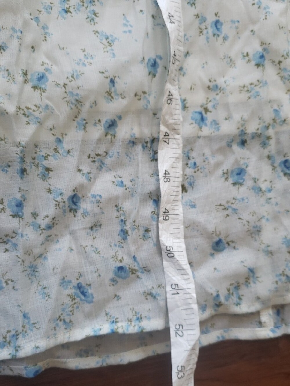 Christy Dawn Cream Midi Dress Blue Floral Print Size 2XL Boho Trendy Festival - Picture 6 of 8